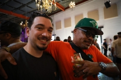 Brian Diggelmann and Ale Sharpton at Monday Night's 12th Anniversary, Monday Night Garage, Atlanta, Georgia, 2023.