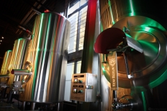 The brewhouse can brew directly into serving tanks in the restaurant bar/taproom.