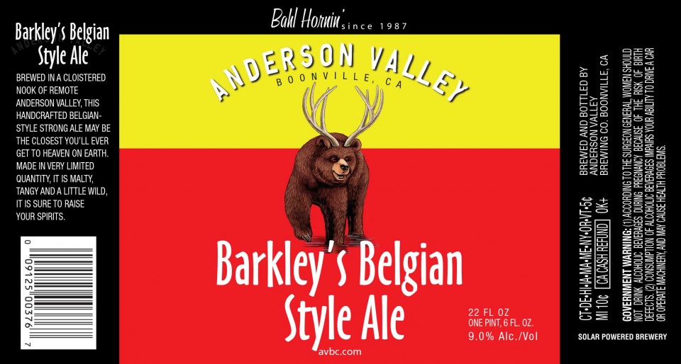 Anderson Valley Barkley's Belgian Style Ale