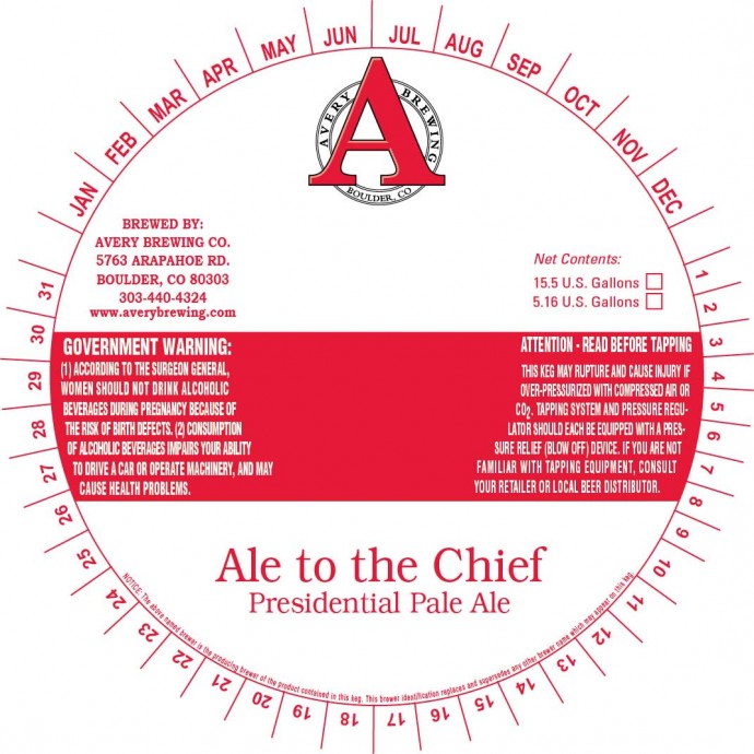 Avery Ale to the Chief Presidential Pale Ale