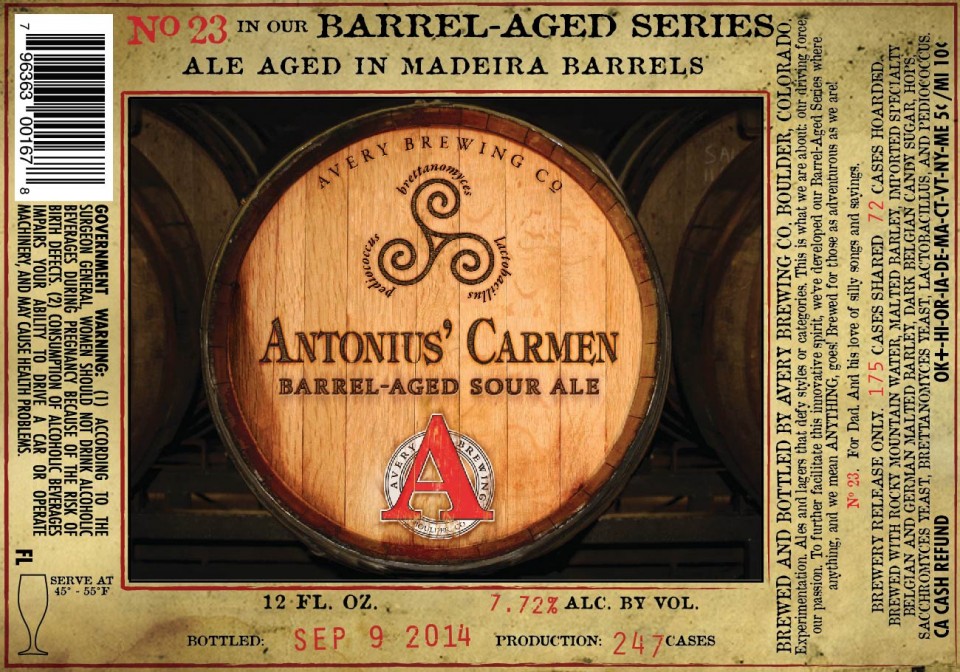 Avery Brewing Antonius' Carmen