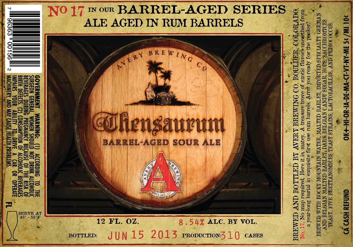 Avery Brewing Thensaurum Barrel Aged Sour