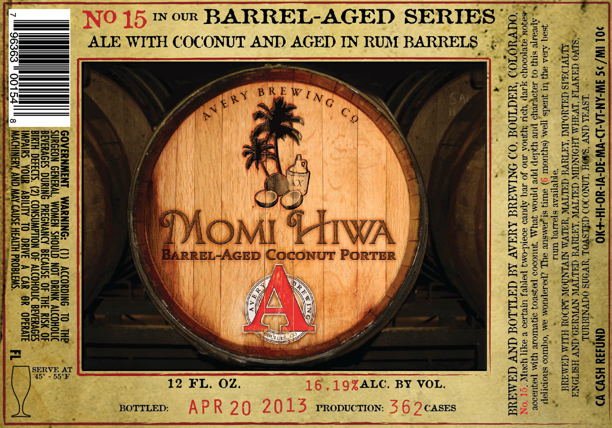 Avery Momi Hiwa Barrel Aged Coconut Porter