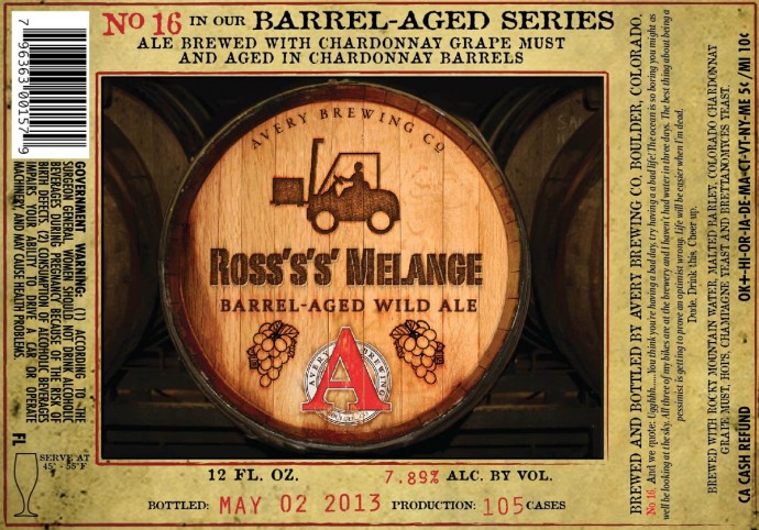 Avery Ross's's' Melange Barrel Aged Wild Ale