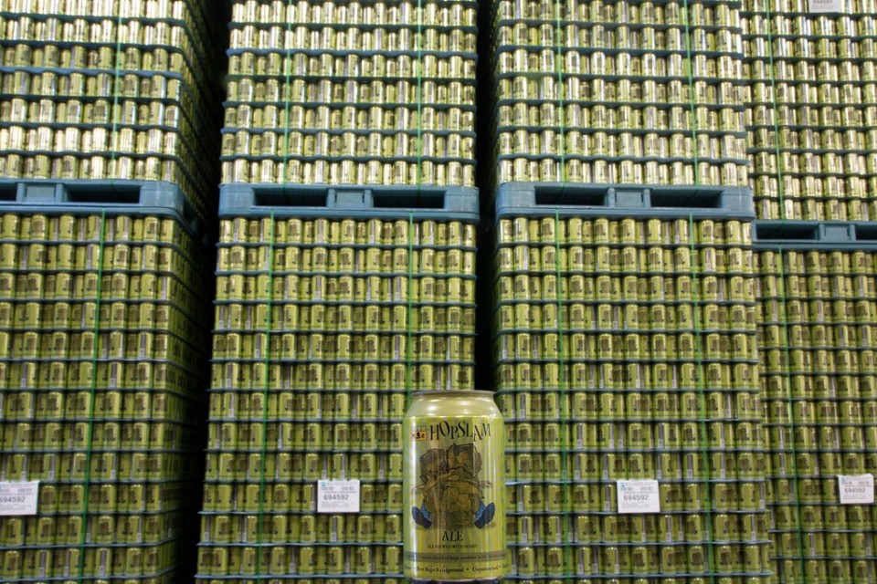 Bell's Hopslam cans brewery