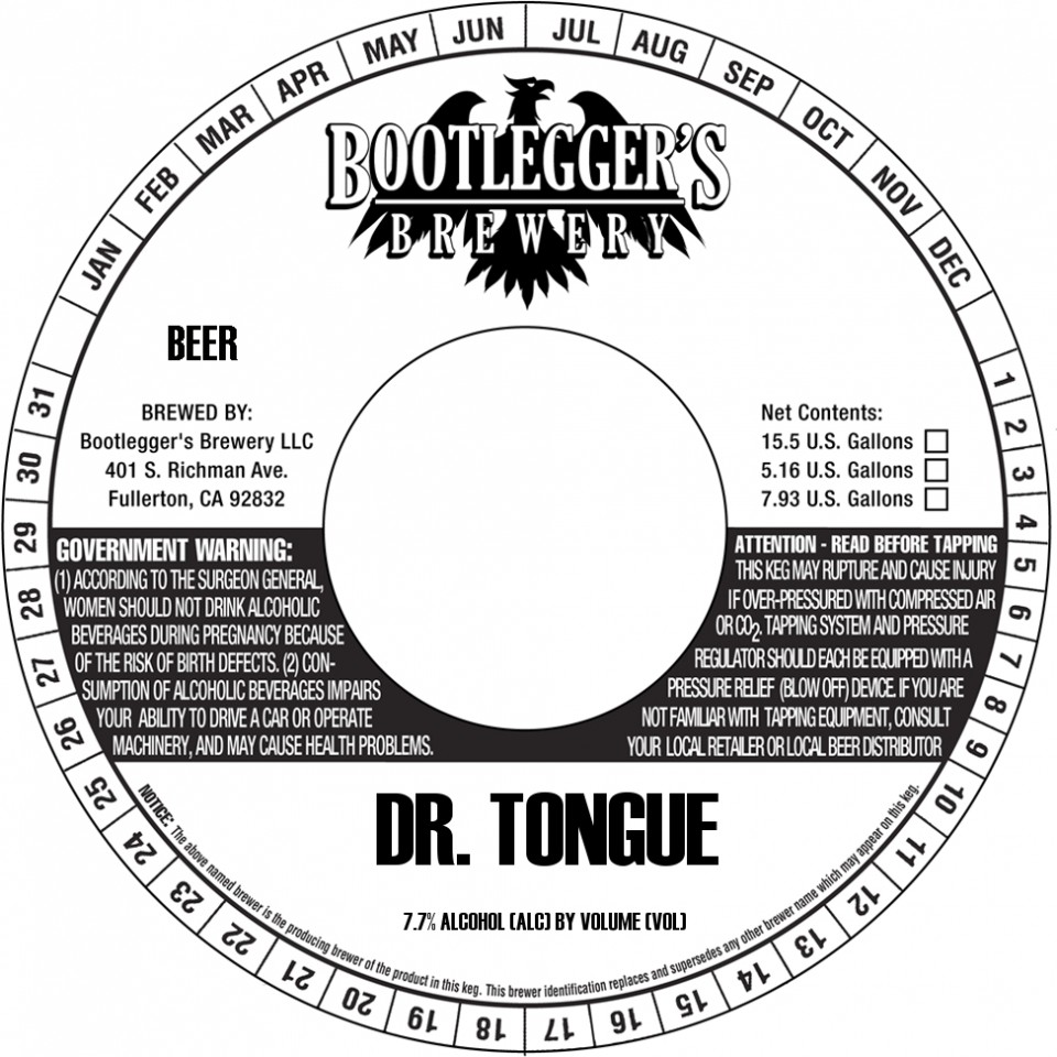 Bootlegger's Brewery Dr. Tongue