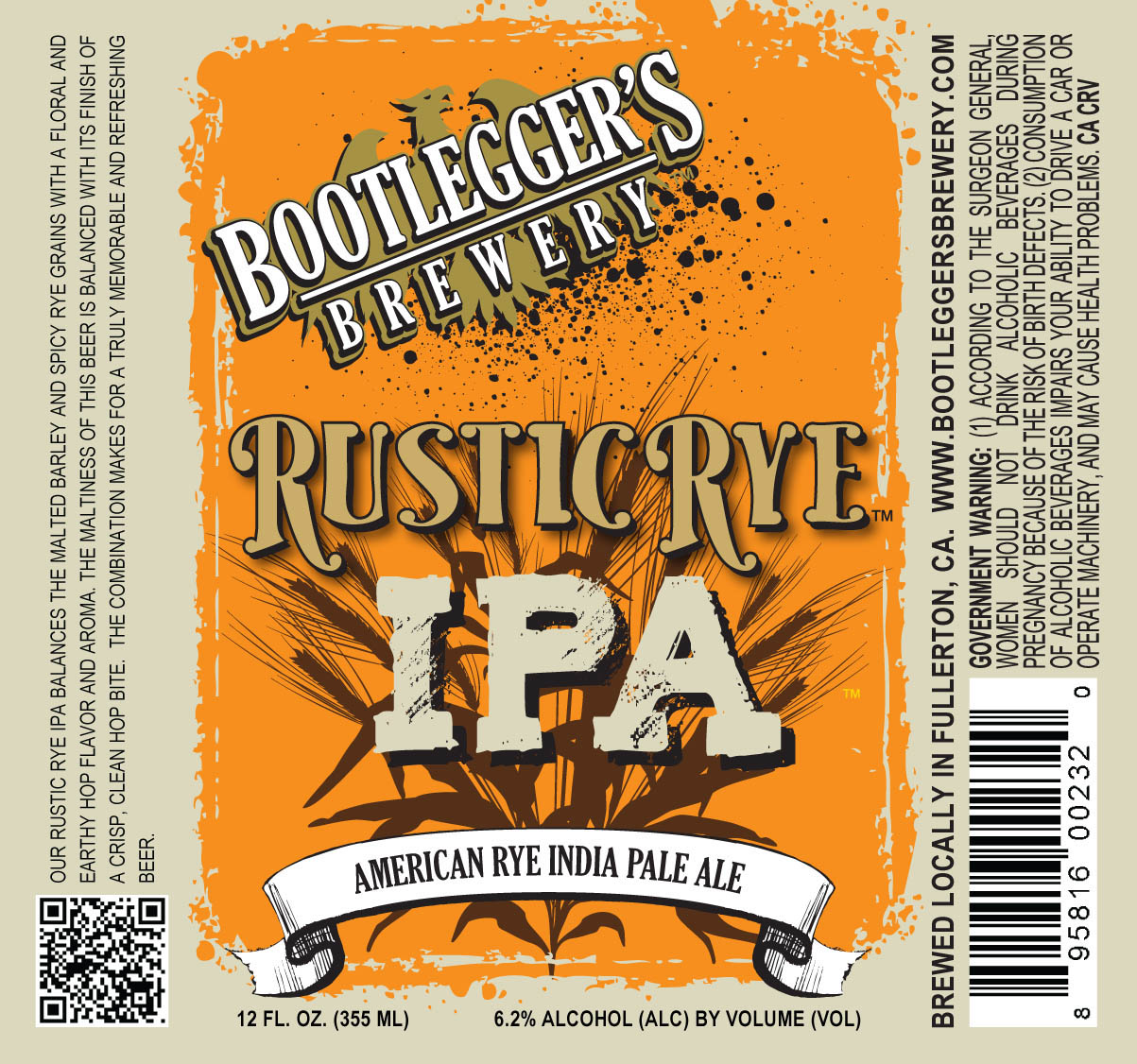Bootleggers Brewery Rustic Rye