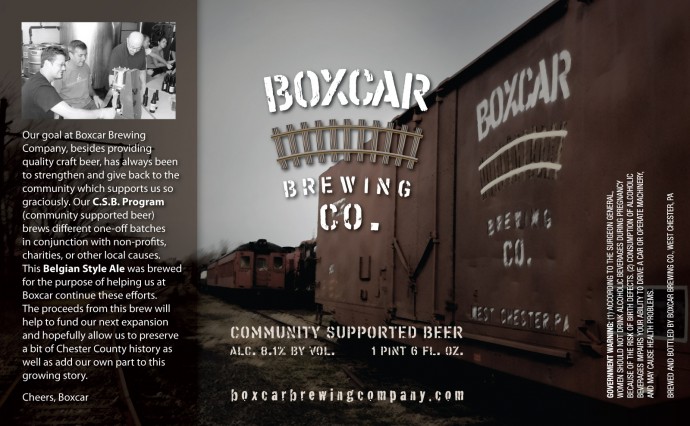 Boxcar Brewing Community Supported Beer