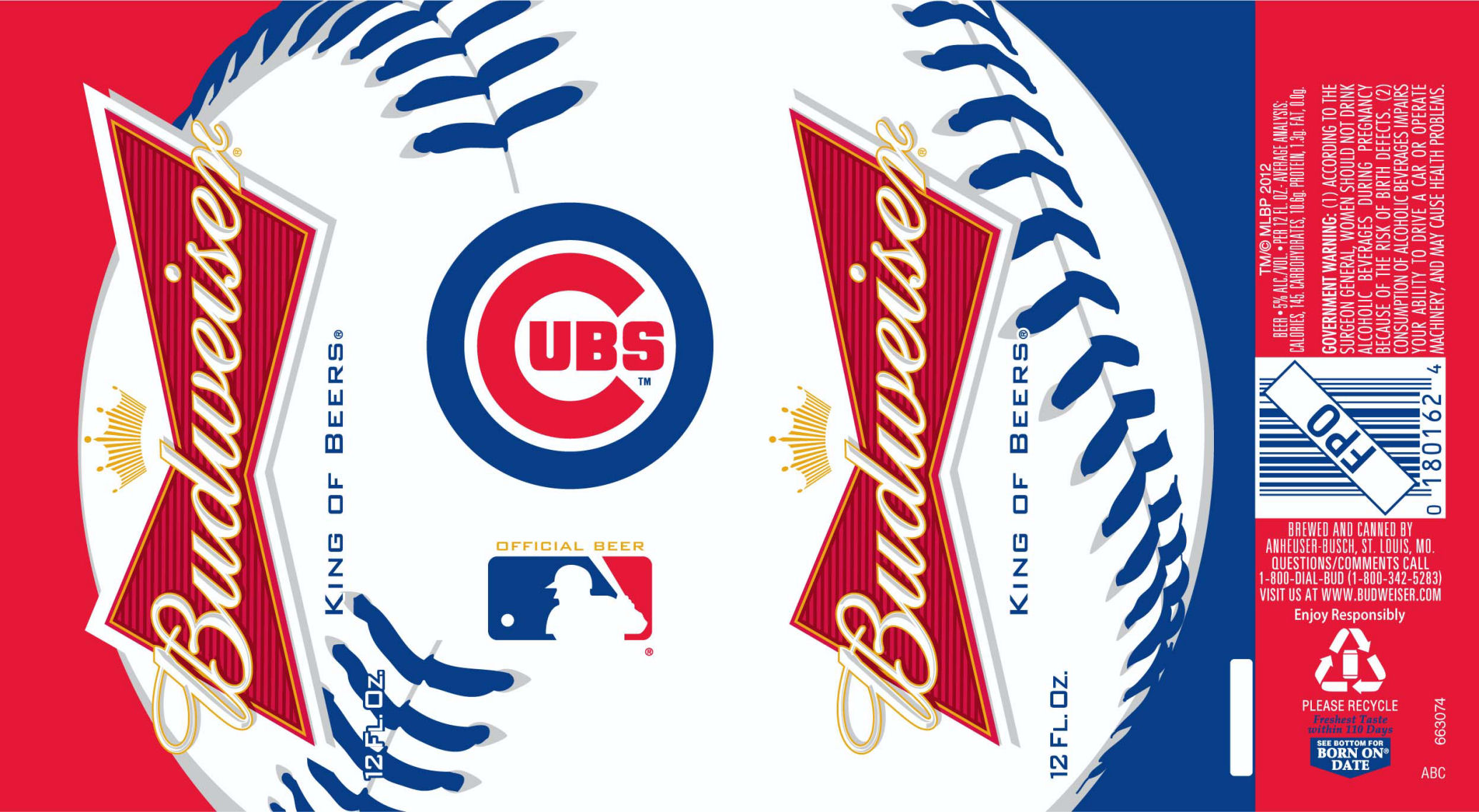 Budweiser MLB Cubs Cans