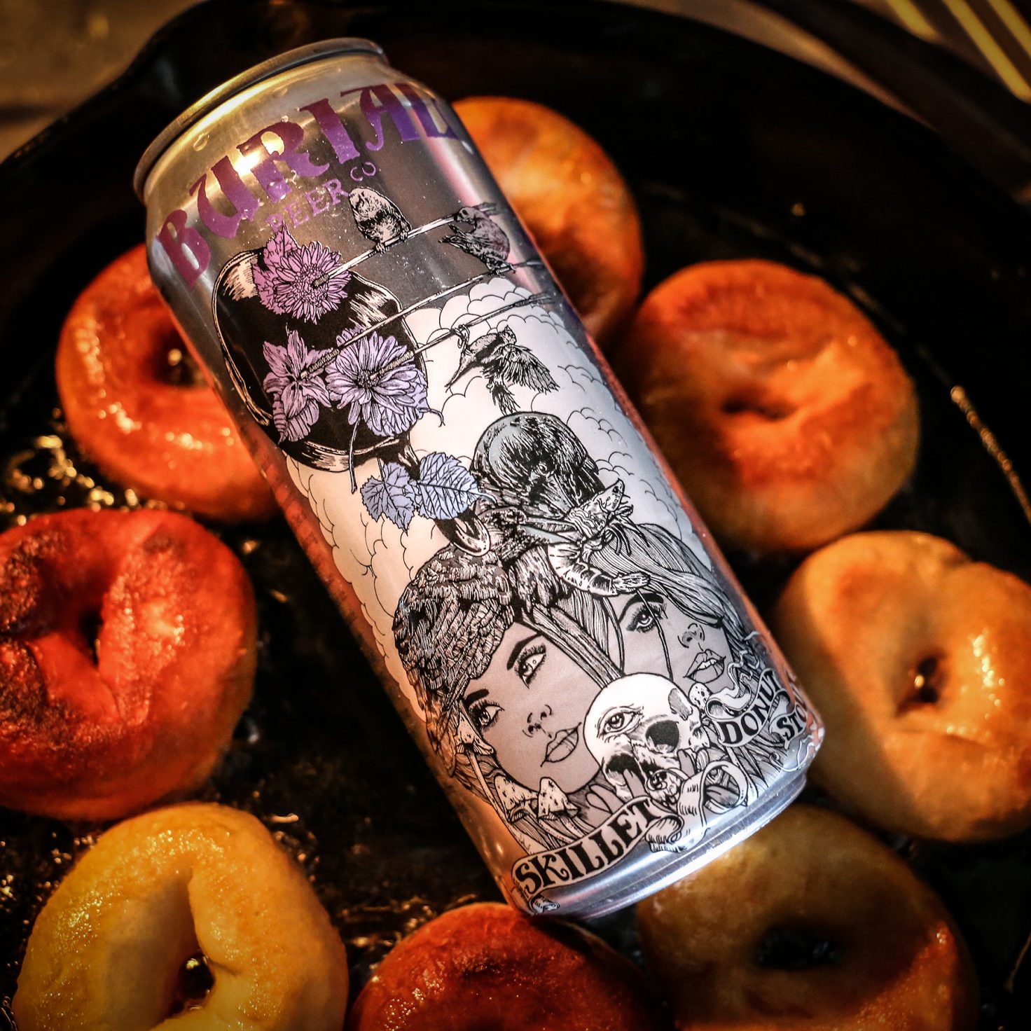 Burial Skillet Donut Stout cans
