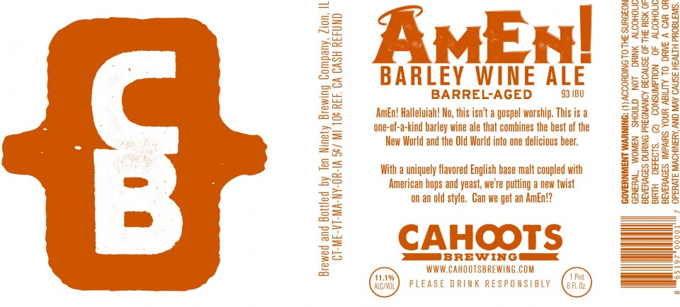 Cahoots Brewing Amen! Barley Wine Ale