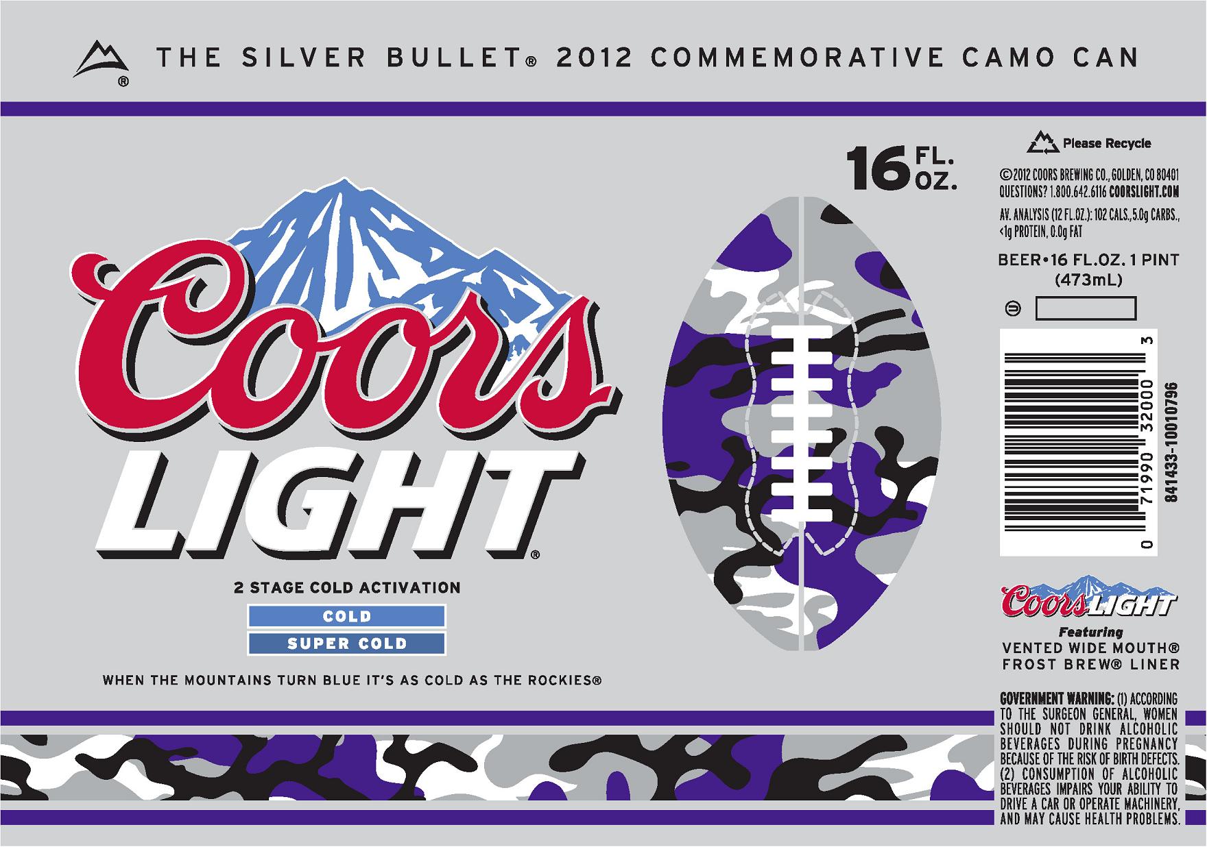 Coors Light 2012 Camo Can