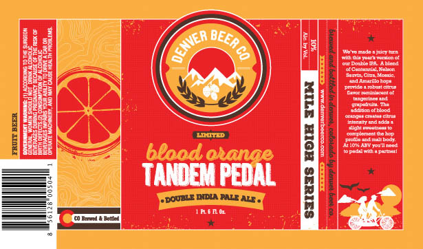 Denver Beer Blood Orange Tandem Pedal