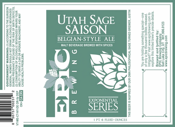 Epic Brewing Utah Sage Saison