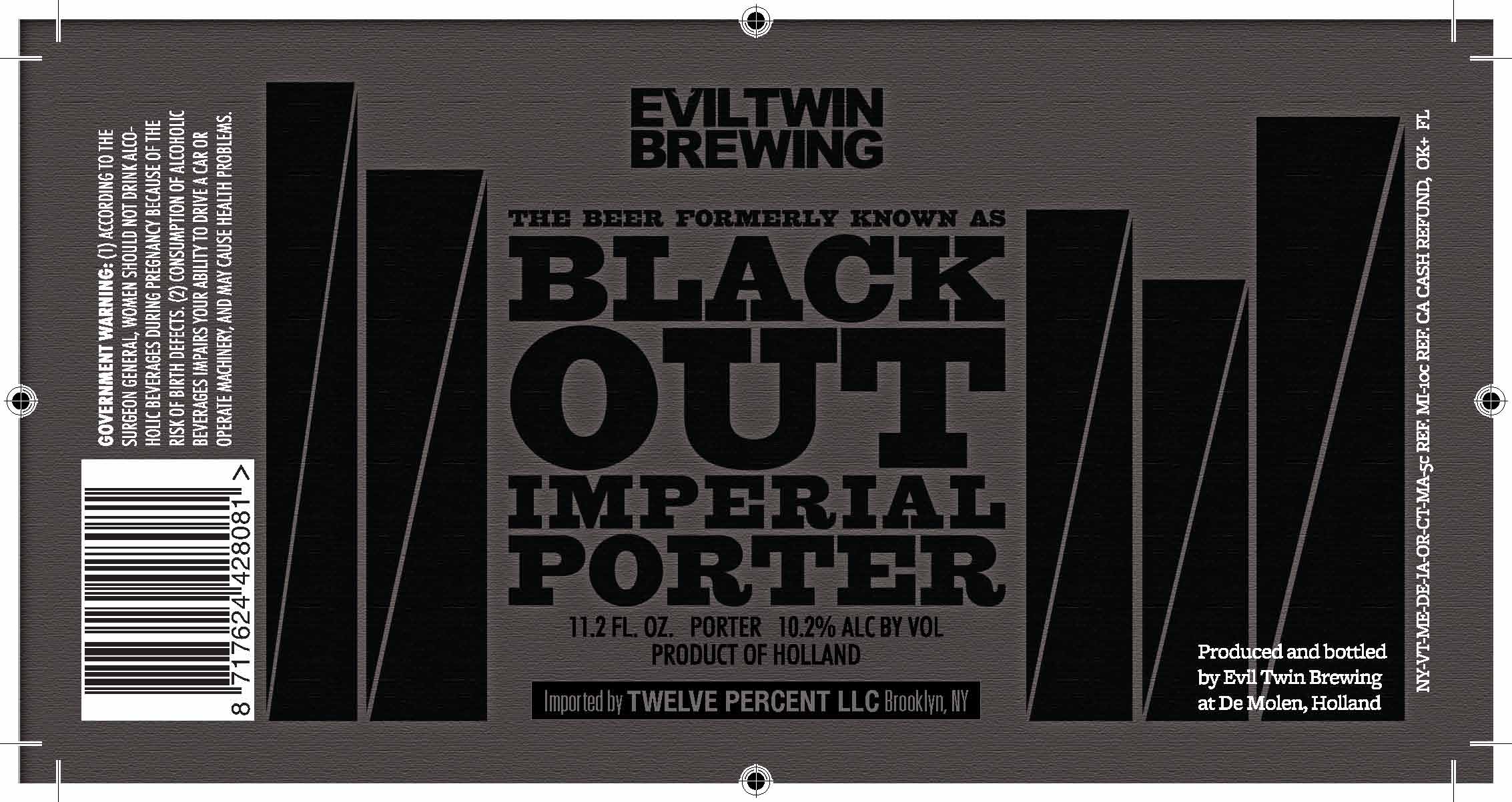 Evil Twin Black Out Imperial Porter