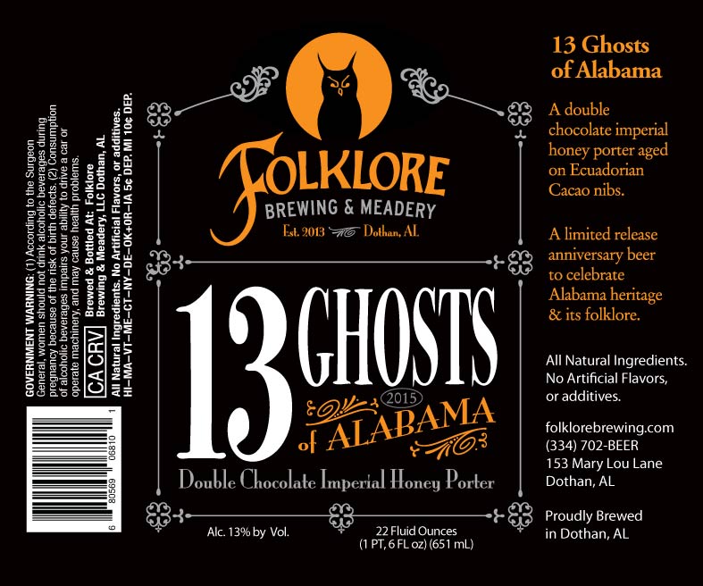 Folklore Brewing 13 Ghosts of Alabama