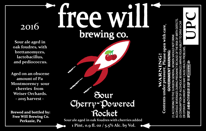 Free Will Brewing Sour Cherry-Powered Rocket