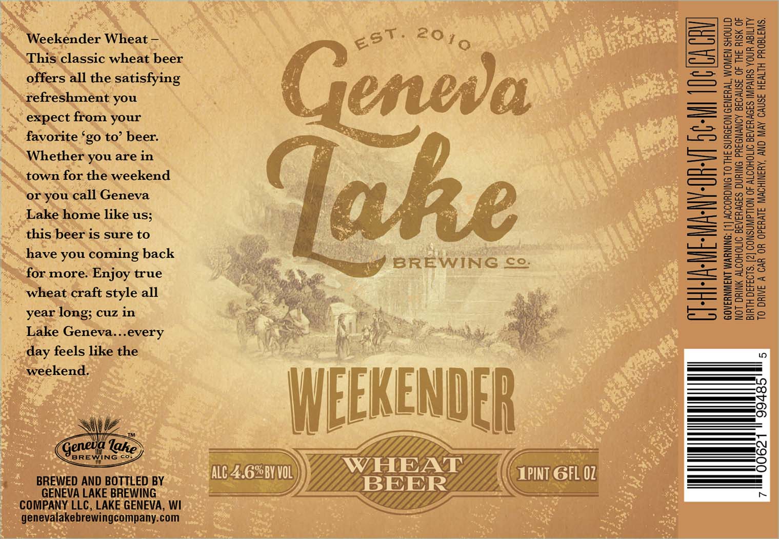 Geneva Lake Weekender Wheat Beer