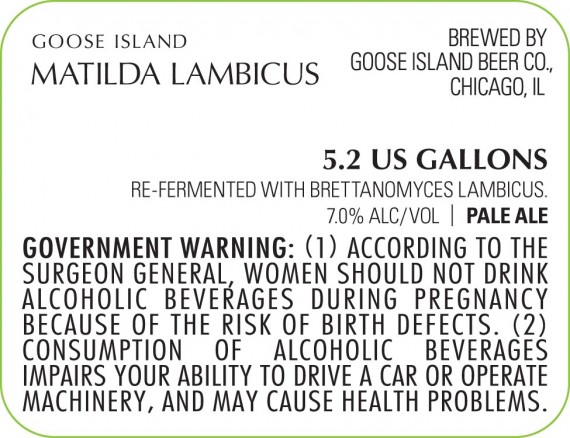 Goose Island Matilda Lambicus