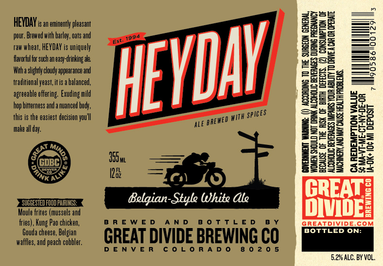 Great Divide Heyday Belgain Style White Ale