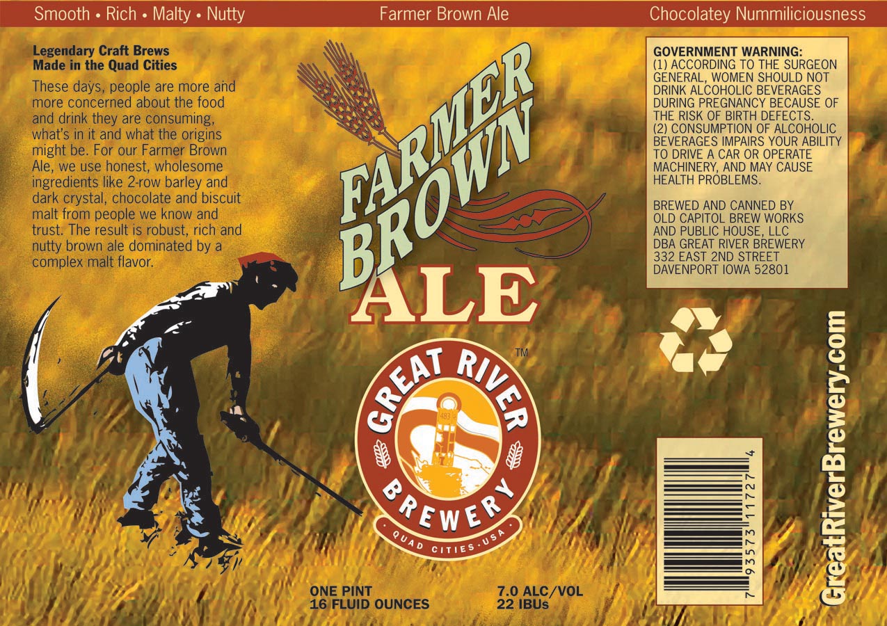 Great River Brewery Farmer Brown Ale Cans