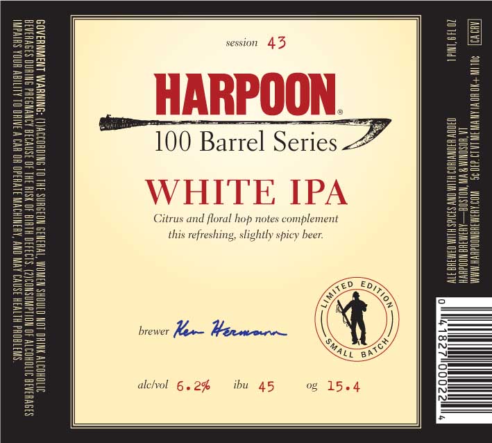 Harpoon 100 Barrel White IPA