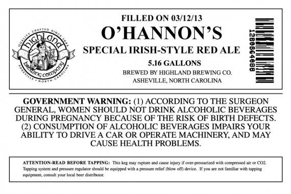 Highland O'Hannon's Special Irish Style Red Ale