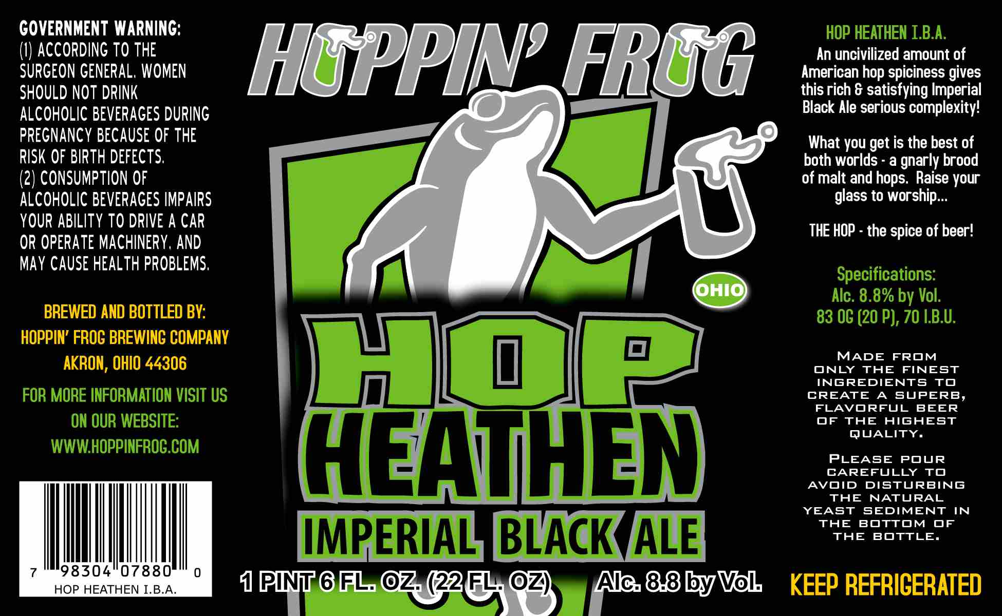 Hoppin' Frog Hop Heathen Imperial Black Ale - Beer Street Journal