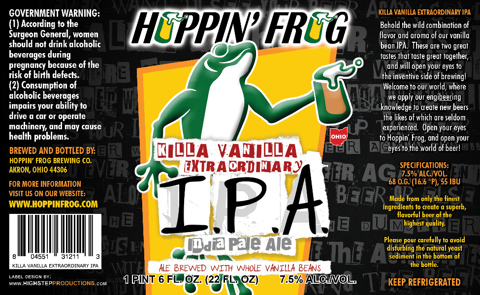Hoppin' Frog Killa Vanilla Extraordinary IPA
