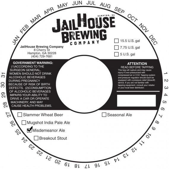 Jailhouse Brewing Misdemeanor Ale