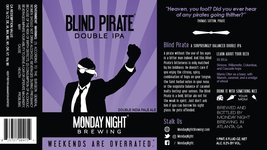 Monday Night Blind Pirate Double IPA