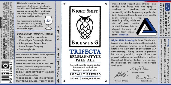 Night Shift Brewing Trifecta Belgian Style Pale Ale