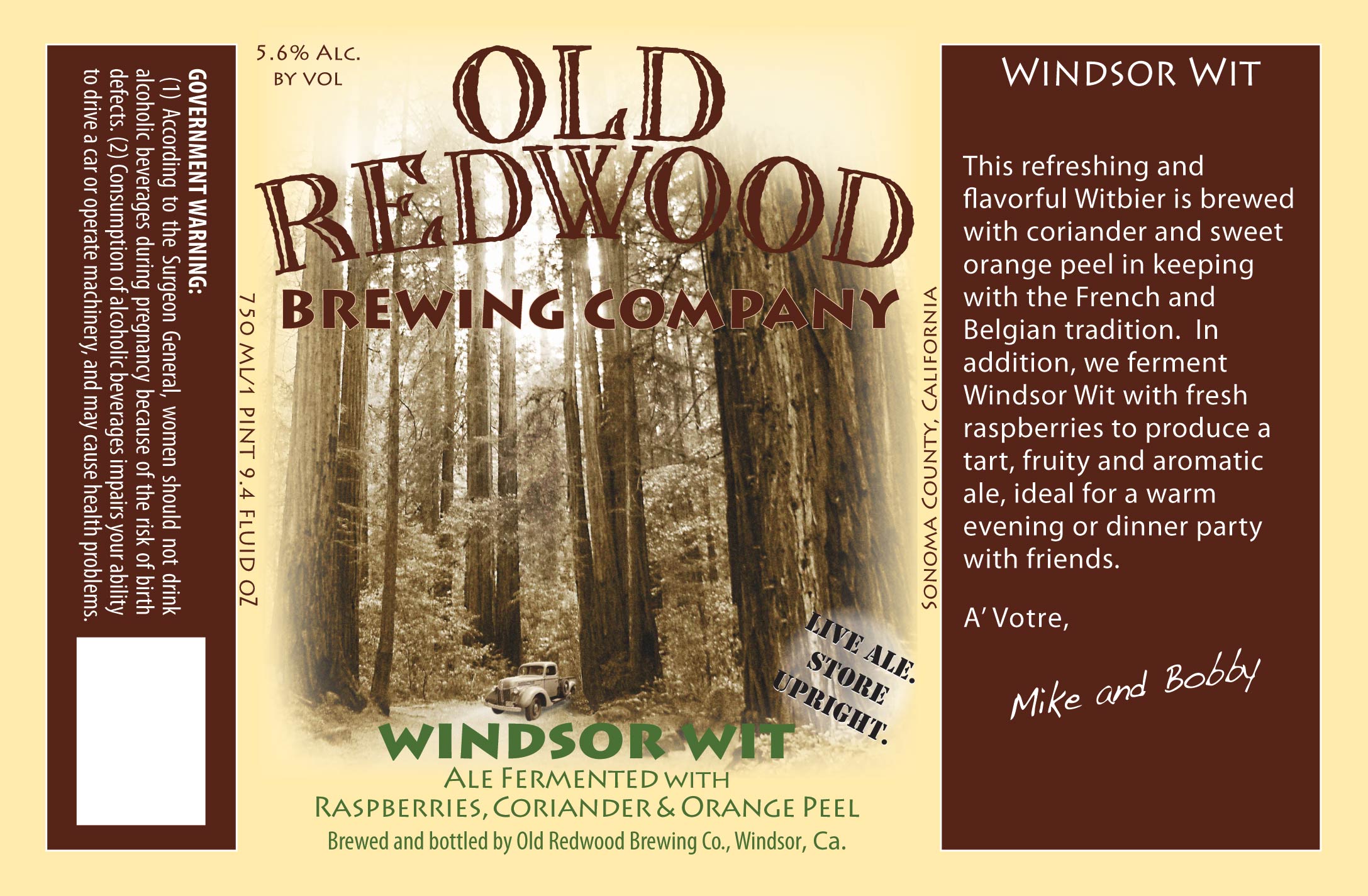 Old Redwood Brewing Windsor Wit