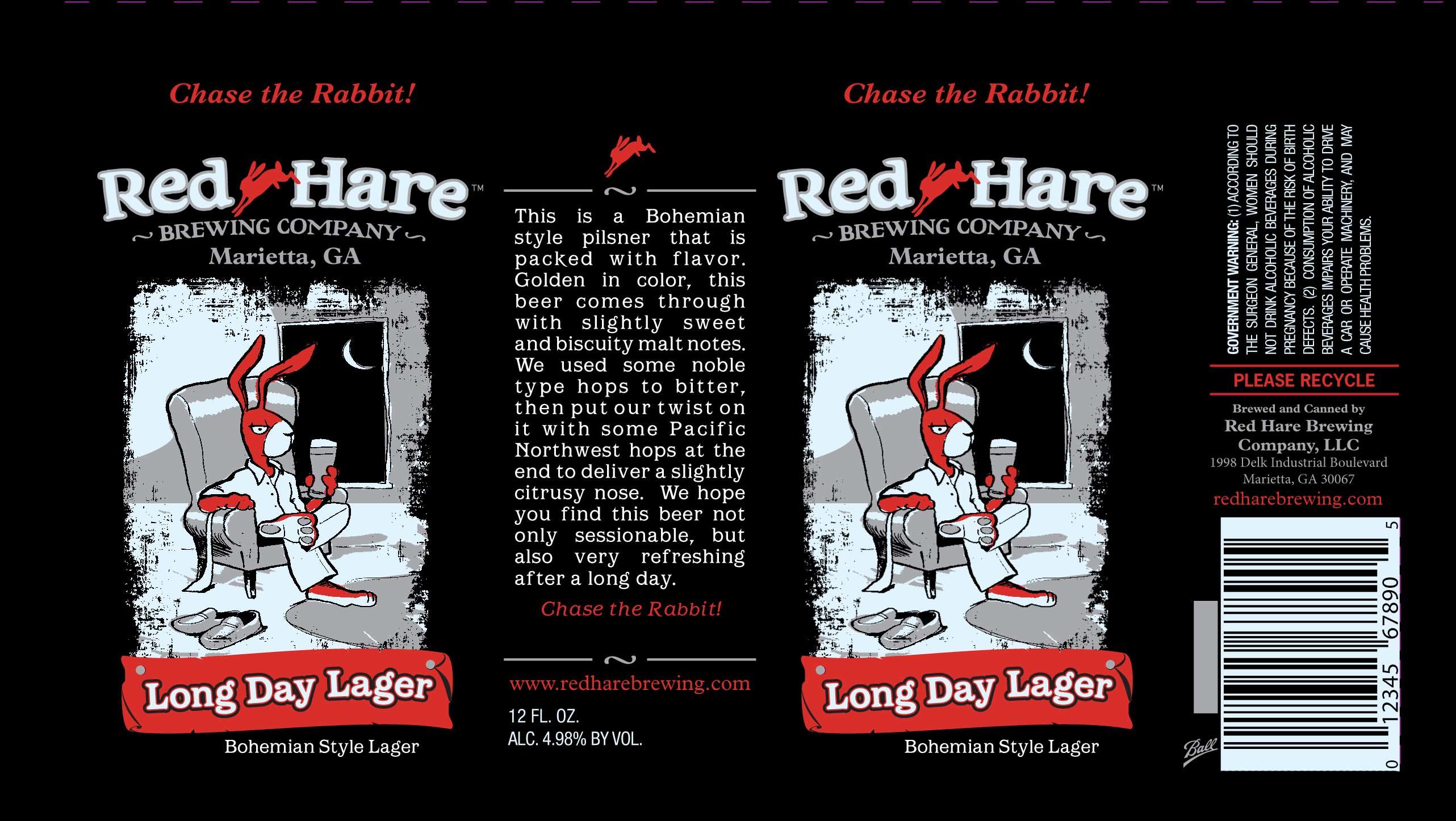 Red Hare Long Day Lager Cans