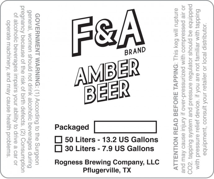 Rogness F&A Amber Beer