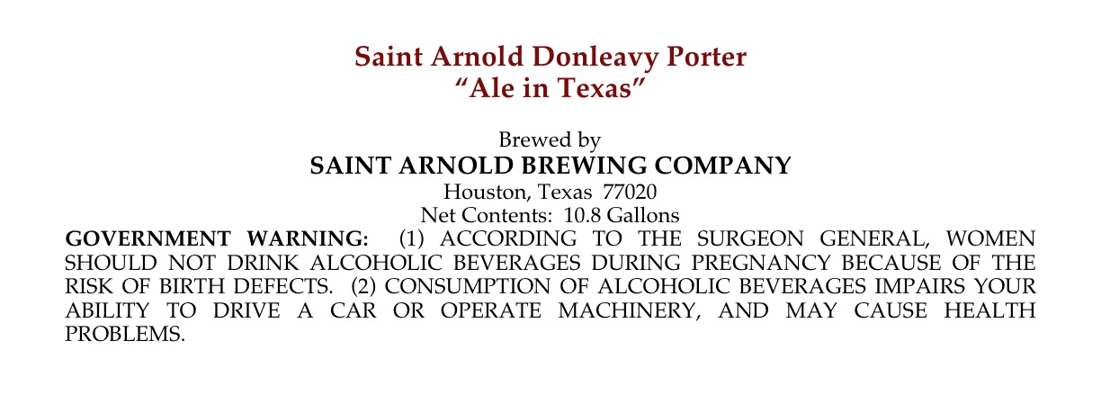 Saint Arnold Don Leavy