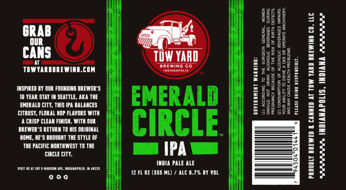 Tow Yard Brewing Emerald Circle IPA
