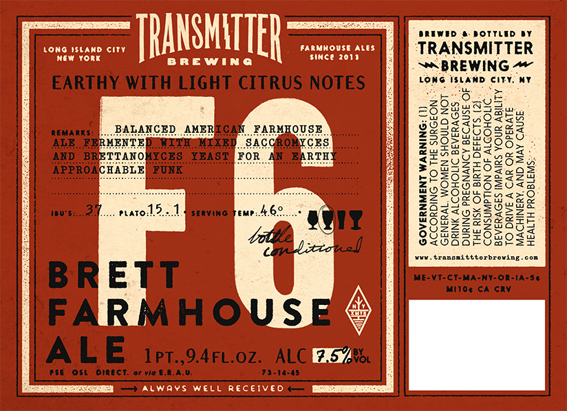 Transmitter Brewing F6 Brett Farmhouse Ale