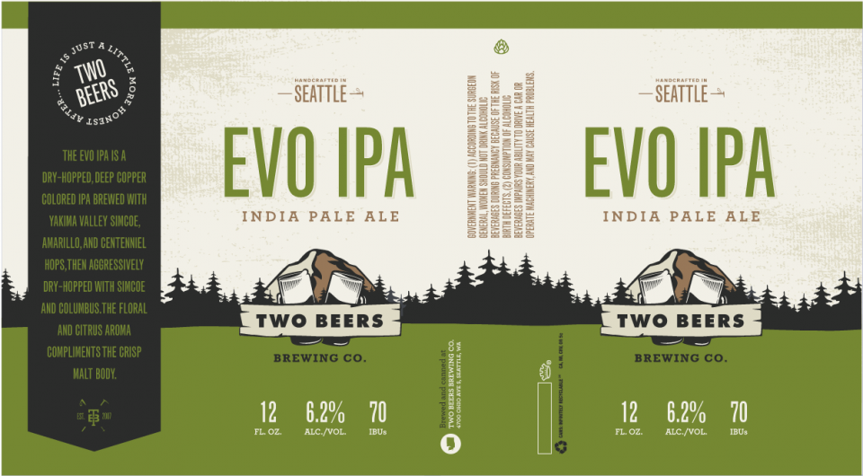 Two Beers Brewing EVO IPA