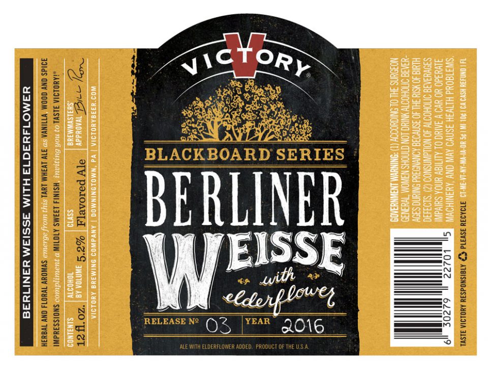 Victory Blackboard Series Berliner Weisse with Elderflower