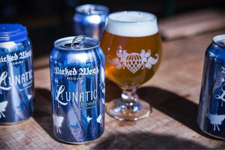 Wicked Weed Lunatic Blonde cans