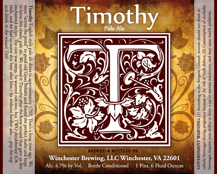 Winchester Brewing Timothy Pale Ale